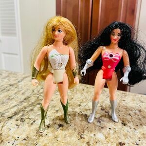 Vintage 80s She-Ra MOTU Princess of Power Action Figure & Catra Dolls
